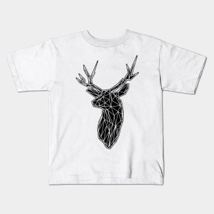 White Lines Stag Trophey Head Kids T-Shirt